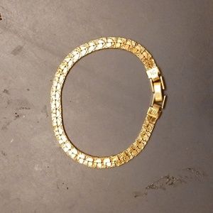 Vintage gold plated nugget chunky braclet